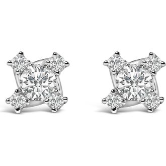 House of Brilliance Sterling Silver 1/2 Cttw Lab Grown Diamond Quad Cluster Stud Earrings at Nordstrom