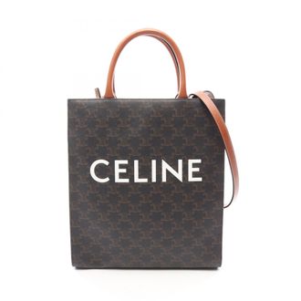 Celine Black Brown Coated Canvas Pvc Leather Handbag Tote Bag (Pre-Owned)