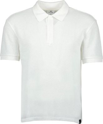 Courr&egrave;ges Polo Shirts, male, White, Size: S White Mesh Polo Shirt