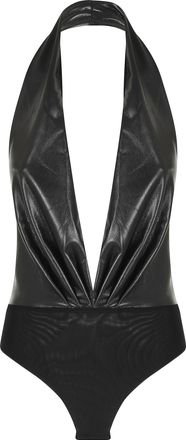 Andamane Black Zensaya Deep V-Neck Open Back Bodysuit