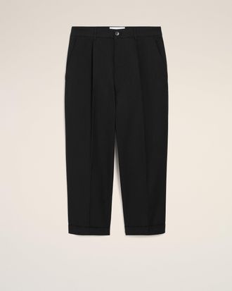 Ami Black Cotton Carrot Oversized Trousers Black - XXL - for Men