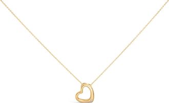 House of Brilliance Gold Vermeil Diamond Accent Heart Pendant Necklace