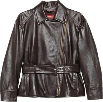 Max Mara Giusto Belted Leather Jacket