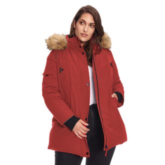 Alpine North GLACIER PLUS SIZE - Vegan Down Classic Winter Parka Jacket in Crimson at Nordstrom, Size 1X