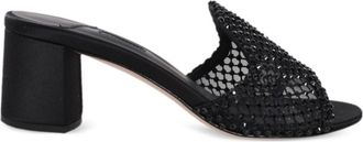 Le Silla Gilda crystal-embellished sandals - women - Leather/Nylon/Crystal - 36.5 - Black