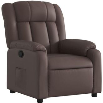 vidaXL Sill&oacute;n Reclinable De Cuero Sint&eacute;tico Marr&oacute;n Vidaxl