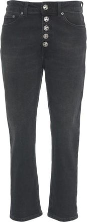 Dondup Jeans, Dames, Zwart, W30, Katoen, Hoge Taille Boyfriend Jeans Zwart Aw 25
