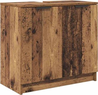 vidaXL Gabinete De Ba&ntilde;o Con Puerta Madera Vieja 64,5 X 33,5 X 59 Cm Vidaxl