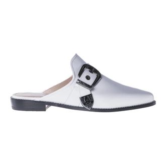 Stuart Weitzman Witte leren muiltjes - Dames - Slip ons - Wit - 38 EU - Leer - Schoenen
