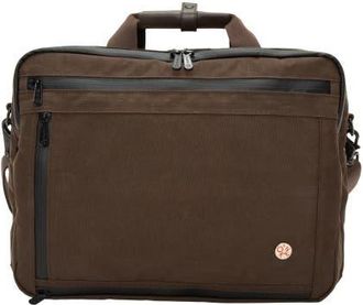 Giorgio Martello Milano Waxed Nylon Saratoga Briefcase in Dark Brown at Nordstrom