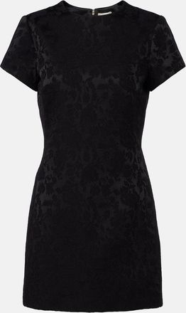Saint Laurent Devor&eacute; floral cotton-blend minidress