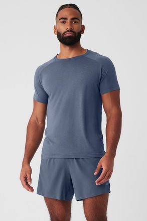 Alo | Triumph Raglan T-Shirt in Bluestone, Size: Large