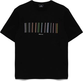 Paul Smith T-shirt con stampa Stitch Stripe - Nero