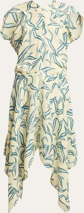 Proenza Schouler Sybella Printed Draped Maxi Dress