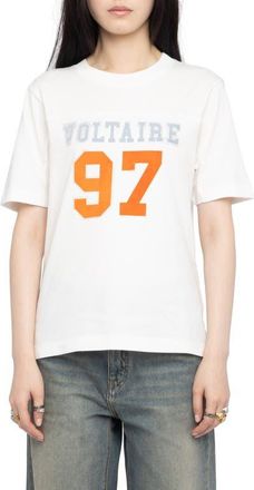 Zadig&Voltaire Boo Flocked Rhinestone T-Shirt in Judo at Nordstrom, Size X-Small