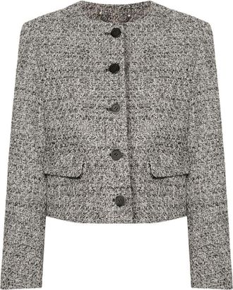 Golden Goose bouclé cropped jacket - women - Polyester/Cotton/Viscose/Acrylic/Polyester/Viscose - 44 - Black