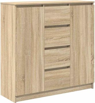 vidaXL Sideboard with Drawers Sonoma Oak 100.5x35x98.5 cm Engineered Wood vidaXL