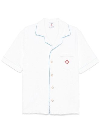 Casablanca monogram towelling shirt - men - Polyamide/Elastane/Viscose/Polyester/Cotton - S - White
