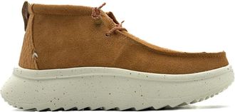 Hey Dude Bruin Leren Platte Schoenen - Dames - Veterlaarzen - Bruin - 36 EU - Schoenen