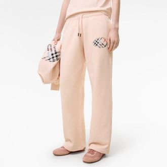 Burberry Check-Trim Joggers - Pink