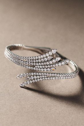 Nadri Diva Fan Hinge Cuff Bracelet