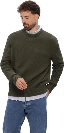 Selected Slhalex LS Knit Crew Neck Noos - Heren - Ronde hals truien - Groen - L - Truien & Vesten