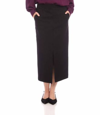Karen Kane Lizabeth Front Slit Skirt In Black