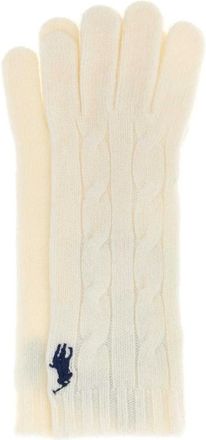 Polo Ralph Lauren Accessoires, unisex, Wit, ONE Size, Wol, Pony Cable-Knit Wol-Kasjmier Handschoenen