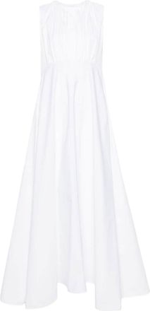Jil Sander cotton poplin maxi dress - women - Viscose/Elastane/Organic Cotton - 34 - White