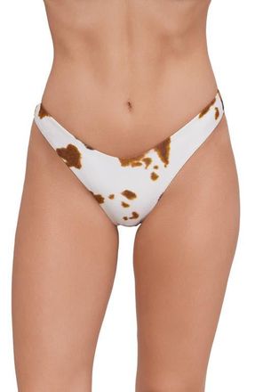 Steve Madden Scoop Front Hipster Bikini Bottoms in White Multi at Nordstrom, Size X-Large