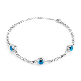 Glaze Jewelry Sterling Silver Triple Evil Eye Bracelet