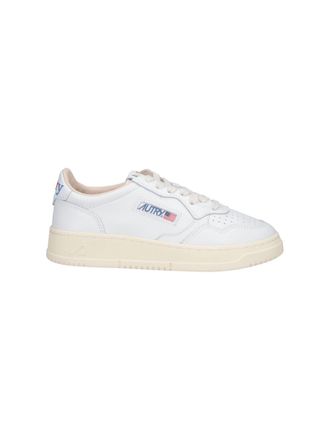 Autry White Leather Low-Top Sneakers with Vintage Perforated Detailing