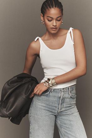 Maeve Cotton Blend Tie-Strap Tank Top