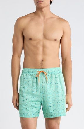 Robert Graham Martini Tower Swim Shorts in Aqua at Nordstrom Rack, Size Xx-Large