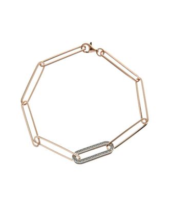 Meshmerise 18K Over Silver 0.20 Ct. Tw. Diamond Paperclip Link Bracelet