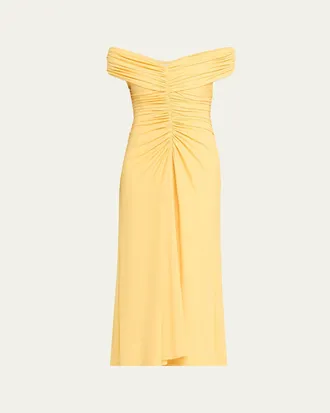 SIMKHAI Sheyda Draped Jersey Midi Dress