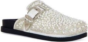 Azalea Wang Virgile Faux Pearl & Rhinestone Clog in White at Nordstrom Rack, Size 7.5