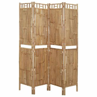 Berkfield Home Stylish 4-Panel Room Divider Bamboo 160x180 cm in Brown