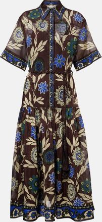 Alemais Al&eacute;mais Jasper printed cotton and silk shirt dress