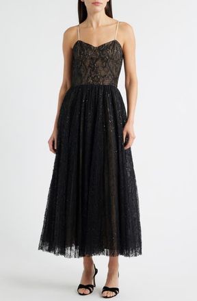 Lucy Paris Kelly Sequin Lace Cocktail Dress in Black at Nordstrom, Size X-Small