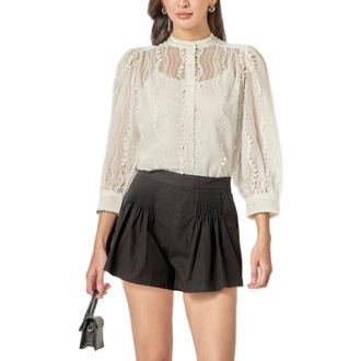 English Factory Heart Trim Shirt in White at Nordstrom, Size X-Small