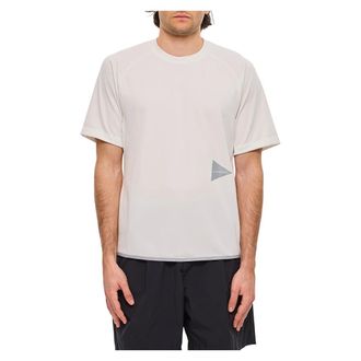 And Wander Tops, Heren, Wit, S, Polyester, T-shirt met logo-print