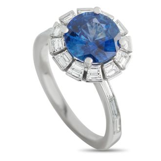 Luxury Bazaar Platinum 1.60ct Diamond and Sapphire Ring MF17-050726
