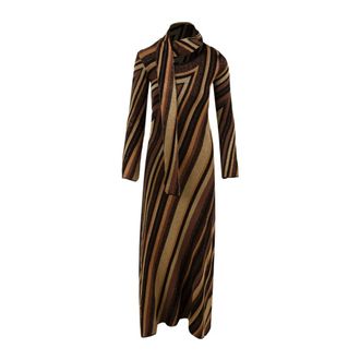 Akep Wrap Knit Maxi Jurk - Dames - Maxi kleedjes - Veelkleurig - S - Katoen - Kleedjes