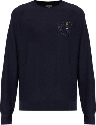 Loewe x Louis Wain wollen trui met borduurwerk - Blauw