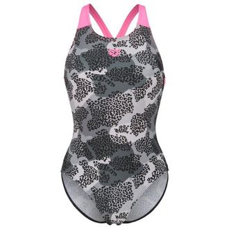 Arena Camo Swimsuit V Back L Badeanzug f&uuml;r Damen | grau