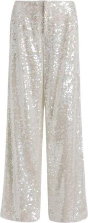 Alberta Ferretti Sequin Broeken - Dames - Wijde Broeken - Wit - XS - Polyester - Broeken