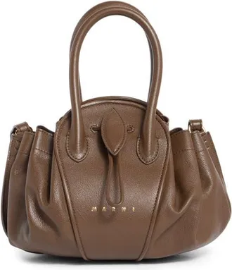 Marni Small Tulipea Leather Handbag in Marmot at Nordstrom