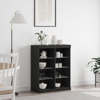 Berkfield Home Sideboard with LED Lights Black Oak 41x37x100 cm | Size: 41 x 37 x 100 cm