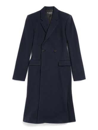 Balenciaga Godet Brushed Wool Midi Coat